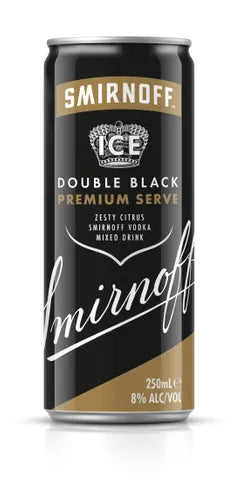 Smirnoff Double Black 8% Can 250ml x24
