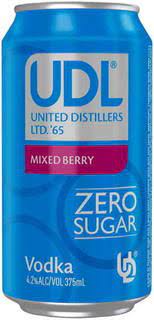 UDL Vodka Berry Zero Sugar Can 24 x 375mL