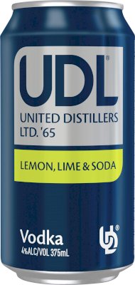 UDL Vodka & Lemon Lime Soda Can 24 x 375mL