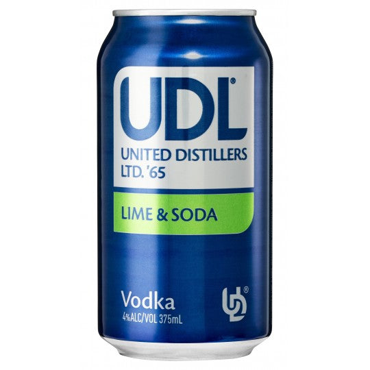 UDL Vodka Lime & Soda Can 24 x 375mL