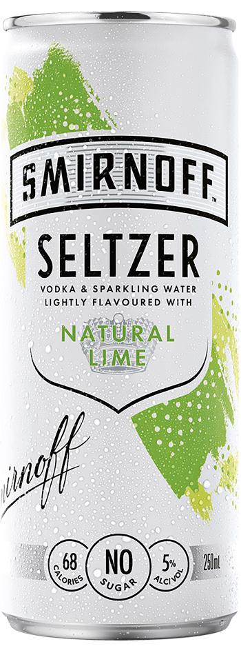 Smirnoff Seltzer Lime Can 24 x 250mL